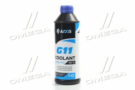 Антифриз BLUE G11 Сoolant Ready-Mix -36°C <> (синий) (Канистра 1кг)) Axxis AX-P999-G11B RDM1