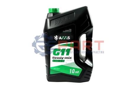 Антифриз GREEN G11 Сoolant Ready-Mix -36°C<> (зелений) (Каністра 10) Axxis AX-P999-G11Gr RDM10 Купити в Україні