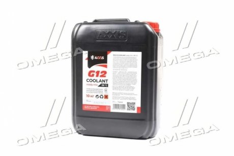 Антифриз RED G12+ Сoolant Ready-Mix -36°C <> (червоний) (Каністра 10кг))) Axxis AX-P999-G12R RDM10