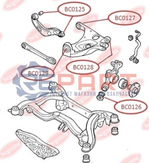 Сайлентблок заднего нижнего рычага BC GUMA BC0129 (фото 1)