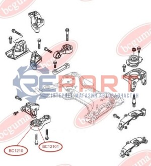 Сайлентблок подушки двигателя нижняя, 87.816.553 BC GUMA BC12101