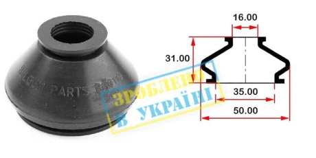 Пыльник (O D35хd16хH31) универсальный для шаровой опоры, рулевого наконечника. BELGUM PARTS BG0110
