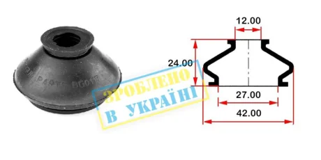 Пыльник опоры шаровой рулевого наконечника (универсальный) (12х27x24) BELGUM PARTS BG0117