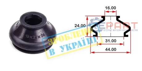 Пильник опори кульової рульового наконечника (універсальний) (16x31x24) BELGUM PARTS BG0152