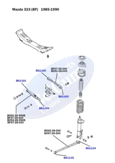Сайлентблок заднего попер. рычага (наруж.) Mazda 323, 85-93 BELGUM PARTS BG1104