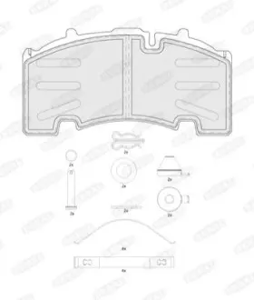 Комплект гальмівних колодок, дискове гальмо BERAL BCV29264TK
