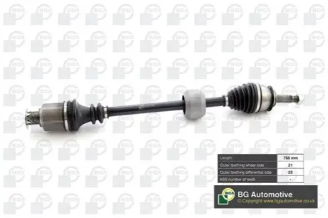 Піввісь Renault Logan/Sandero 1.2-1.6i (R) (21x23x765) BGA DS1500R Купити в Україні
