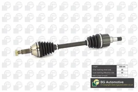 Фото Піввісь Ford Focus 98-04 (L) (25х23х633) BGA (DS2301L) зображення 1