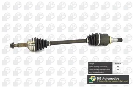 Фото Піввісь С1/107/Aygo 1.0 04- (24/23) 650mm Л. BGA (DS6730L) зображення 1