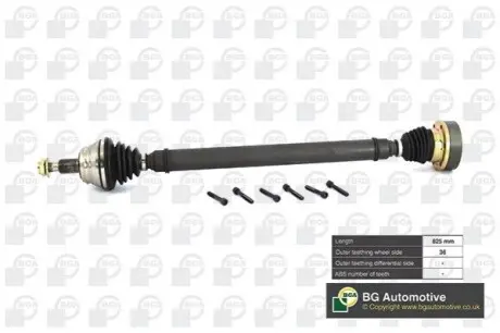 Піввісь Golf/Octavia 1.6-2.0 97-09 (36z/825mm) Пр. BGA DS9618R Купити в Україні