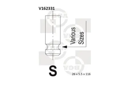 Клапан випускний BGA V162331 Купити в Україні