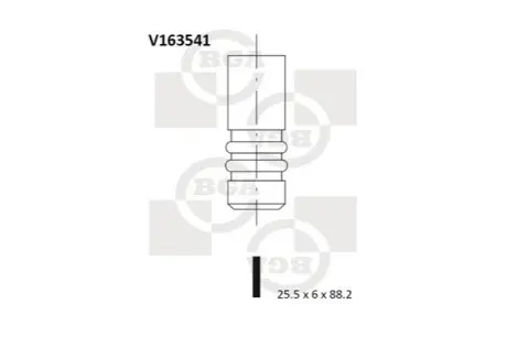 Клапан (випуск) Audi A3/A4/A6/VW Golf/Passat 2.0TDI 03-12 (25.5x6x88.2) (азотування) BGA V163541 Купити в Україні