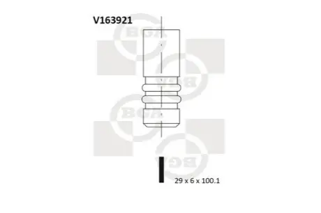 Клапан випускний BGA V163921 Купити в Україні