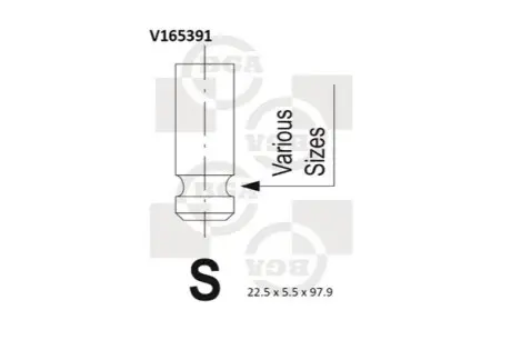 Клапан двигуна BGA V165391 Купити в Україні