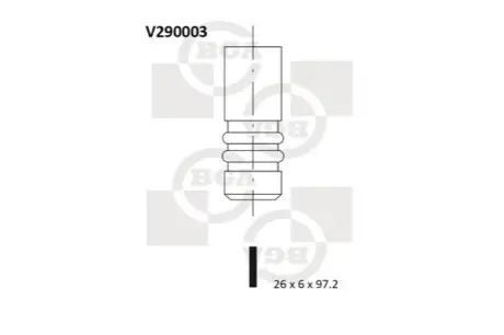 Клапан выпускной BGA V290003 Купить в Украине
