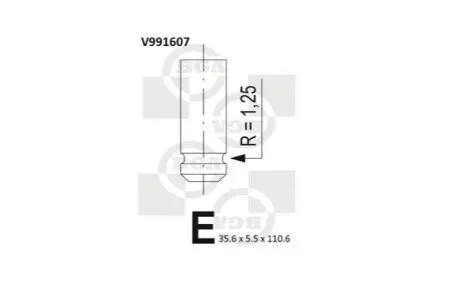 Клапан (впуск) Chevrolet Aveo/Kalos/Matiz/Daewoo Damas/Matiz/Tico 0.8-1.2 (35.7х5.5x110.5) (азот.) BGA V991607 Купити в Україні