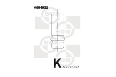 Клапан двигателя BGA V994938 Купить в Украине