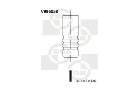 Клапан двигуна BGA V996058 Купити в Україні