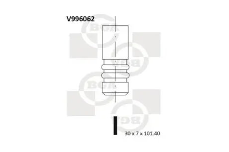 Клапан выпуск. FABIA/FELICIA/OCTAVIA 1.3/1.4i 94-03 BGA V996062 Купить в Украине