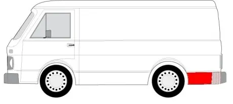 Ремонтна частина крила задн Лів (за колесом) VW LT I 04.75-06.96 BLIC 6504039560601P