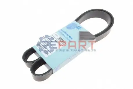 Фото Ремень генератора Renault Megane/ Grand Scenic 1.9dCi/1.6-2.0 02-/ Nissan Juke 1.6 10- (7PK1127) BLUE PRINT (AD07R1127) изображение 1