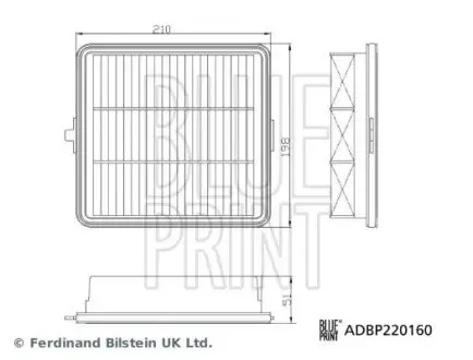 Фільтр повітряний (фільтруючий елемент) HYUNDAI ELANTRA VI, KONA 1.0/1.0H/1.6 02.16 BLUE PRINT ADBP220160 Купити в Україні