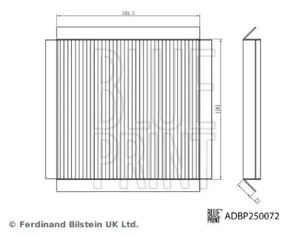 Фільтр салону MG MG 3 1.5 07.16 BLUE PRINT ADBP250072