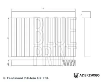 Фільтр салону із елементами активованого вугілля MG MARVEL R Electric 02.21 BLUE PRINT ADBP250095
