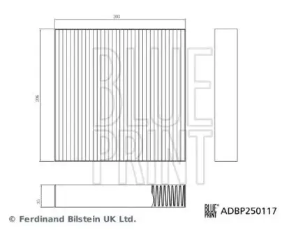 Фільтр салону BYD SEAL, SEAL U 1.5H/Electric 07.22 BLUE PRINT ADBP250117