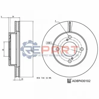 Диск гальмівний передн Лів/Прав SUZUKI CELERIO, IGNIS III 1.0/1.2/1.2H 03.14 BLUE PRINT ADBP430102 Купити в Україні