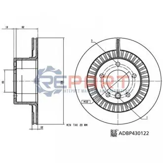 Диск гальмівний задн Лів/Прав MERCEDES G (W463) 5.5/6.0 05.12-04.18 BLUE PRINT ADBP430122 Купити в Україні