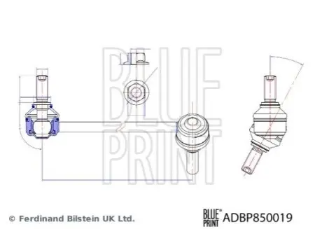Стійка стабілізатора передн Прав 340mm HONDA HR-V 1.5/1.6D/1.8 11.14 BLUE PRINT ADBP850019 Купить в Украине