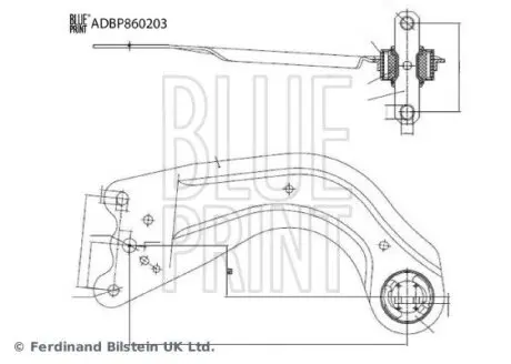 Рычаг подвески,задняя ось Лев (середн, передн) MAZDA CX-5 2.0/2.2D/2.5 11.11 BLUE PRINT ADBP860203