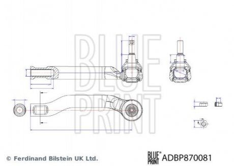 Наконечник тяги рульової (L) Nissan Micra/Note 1.2/1.5D 10- BLUE PRINT ADBP870081 (фото 1)