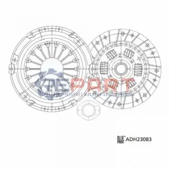 Комплект зчеплення з підшипником (227мм) HONDA ACCORD VI, PRELUDE IV 1.8-2.3 02.92-12.02 BLUE PRINT ADH23083 Купити в Україні