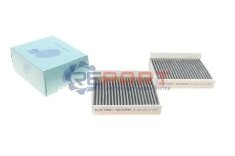 Фото 1 — Фільтр салону Alfa Romeo 147/156/GT 01-10 (вугільний) (к-кт 2шт.) BLUE PRINT (ADL142518) Фото Фільтр салону Alfa Romeo 147/156/GT 01-10 (вугільний) (к-кт 2шт.) BLUE PRINT (ADL142518) зображення 1