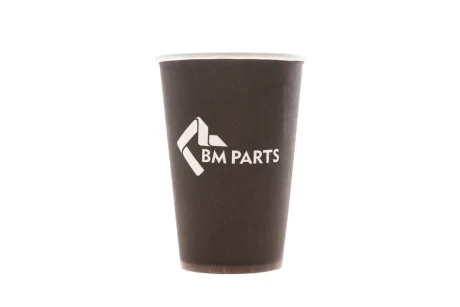 Стакан паперовий чорний 340 мл з логотипом 50 шт./уп. BM group Coffee cup 340 ml 50x BL