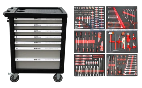 Візок з інструментами 7 секцій 268 од. (сірий) BM TOOLS 20100003