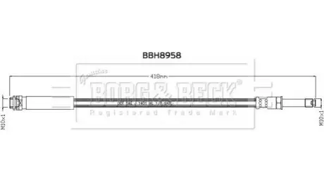 Фото Гальмiвний шланг BORG & BECK (BBH8958) зображення 1
