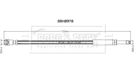 Гальмiвний шланг BORG & BECK BBH8978 Купити в Україні