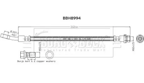 Гальмiвний шланг BORG & BECK BBH8994 Купити в Україні