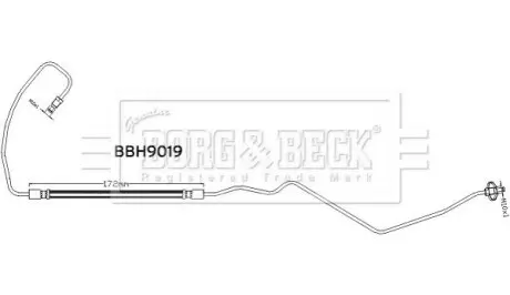 Гальмiвний шланг заднiй правий BORG & BECK BBH9019 Купити в Україні