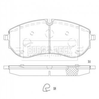 Тормозные колодки дисковые BF BORG & BECK BBP2837 (фото 1)