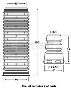 Пылезащитный комплект, амортизатор BORG & BECK BPK7001 (фото 1)
