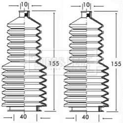 - Пыльник рулевой рейки к-т BORG & BECK BSG3174 (фото 1)