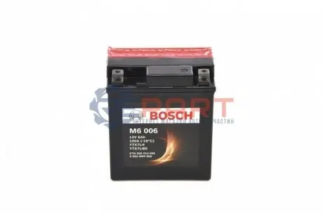 Фото МОТОЦИКЛЕТНА АКУМУЛЯТОРНА БАТАРЕЯ BOSCH (0 092 M60 060) изображение 1