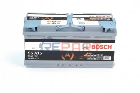 Акумуляторна батарея 105Ah/950A (393x175x190/+R/B13) Dual Purpose AGM BOSCH 0 092 S5A 150 Купити в Україні