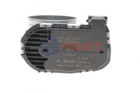 Повітряна заслінка PORSCHE 911, 911 TARGA, BOXSTER, BOXSTER SPYDER, CAYENNE, CAYMAN, MACAN, PANAMERA 2.7-3.8 08.97 Bosch 0 280 750 474 Купити в Україні