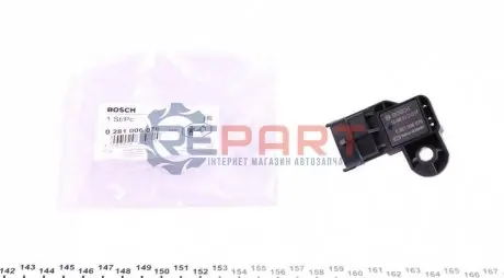 Датчик тиску у впускному колекторі (4 pin) IVECO DAILY III, DAILY IV, DAILY V, DAILY VI, MASSIF, CROSSWAY, EUROCARGO V, STRALIS II, S-WAY, X-WAY ALFA ROMEO 147, 156, 159, 166, BRERA 0.9-8.7D 02.98 Bosch 0281006076 Купити в Україні