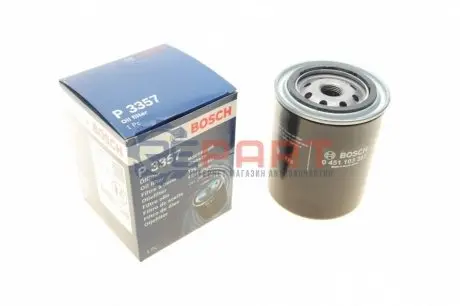Масляний фільтр FORD MAVERICK, RANGER FORD USA EXPLORER NISSAN BLUEBIRD, CABSTAR E, DATSUN 140J, LAUREL, NAVARA, PATROL GR IV, PATROL III/2, PICK UP, TERRANO II, TRADE, URVAN 1.4-4.2D 01.73 Bosch 0451103357 Купити в Україні